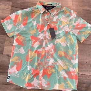 Colorful Short Sleeve Hand Shadows Unique William Murray Golf Button-Up Shirt